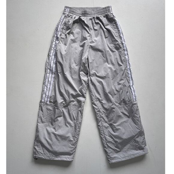 Adidas Adicolor Women Teamgeist Oversized Track Pants Sz M / Gray Wide Leg Baggy - Picture 1 of 12